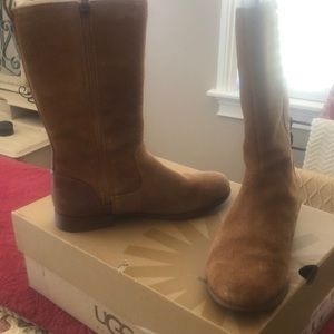 Ugg Suede Boots with Leather Trim